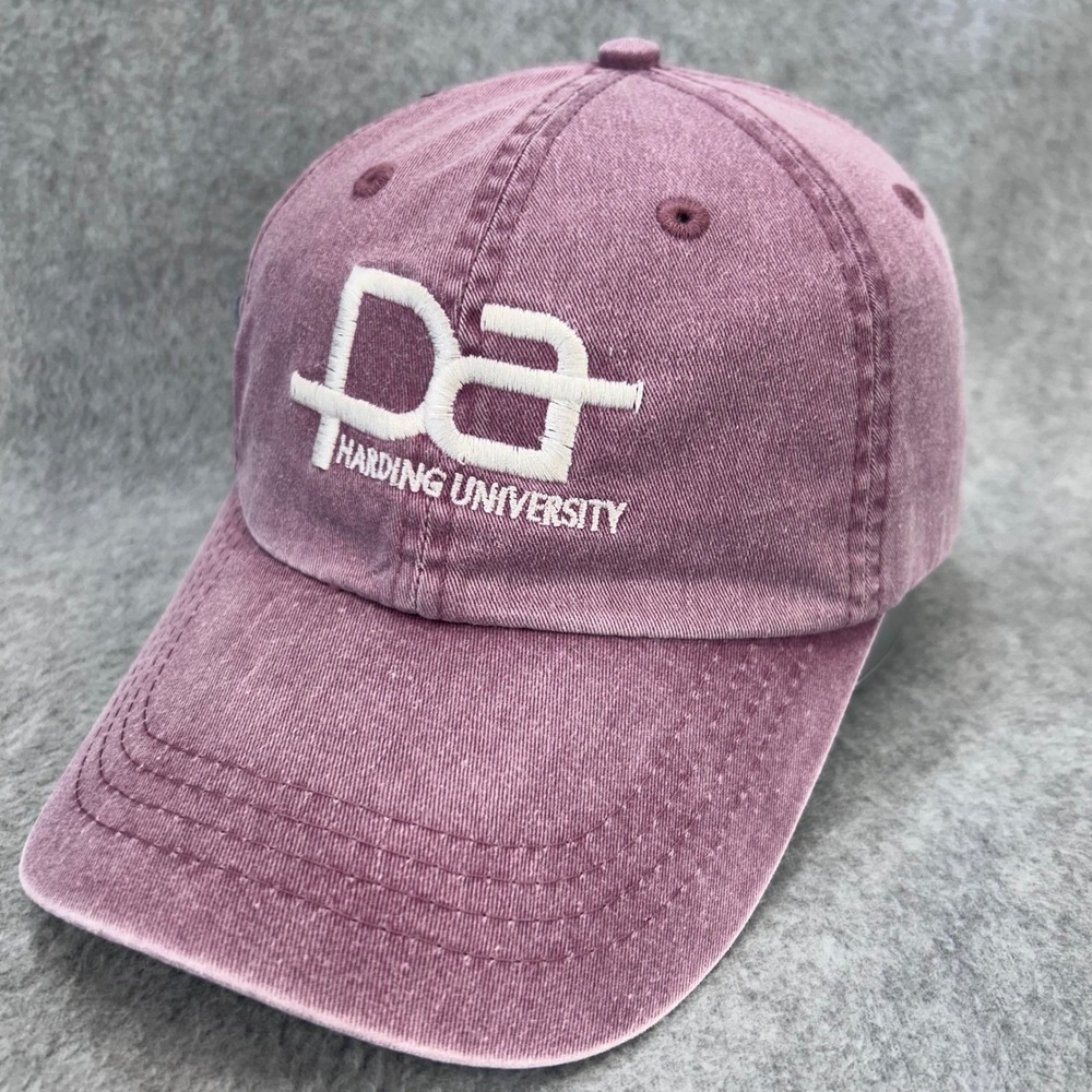 HU Monogram Mens Maroon Port & Company Hat Harding University Adjustable OSFM